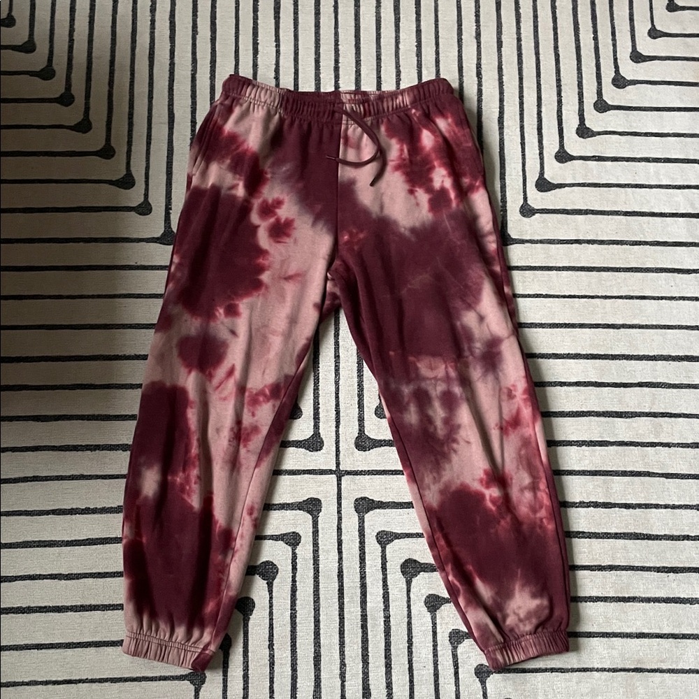 Hippie Rose Burgundy Tie-Dye Joggers